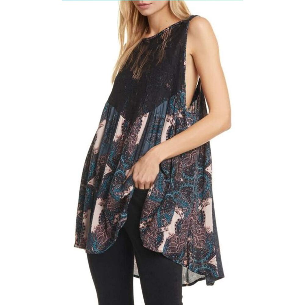 NWT Free People Lace Paisley Boho Sleeveless Tunic - Medium